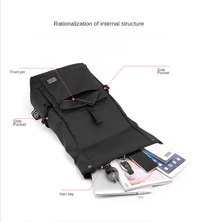 Men's Leisure Travel Backpack Large Capacity Lightweight Schoolbag