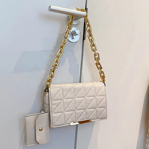 Vintage Leather Armpit Bag with Purse