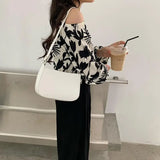 Girls PU Leather Underarm Shoulder Bag Mini Tote Bags with Chains