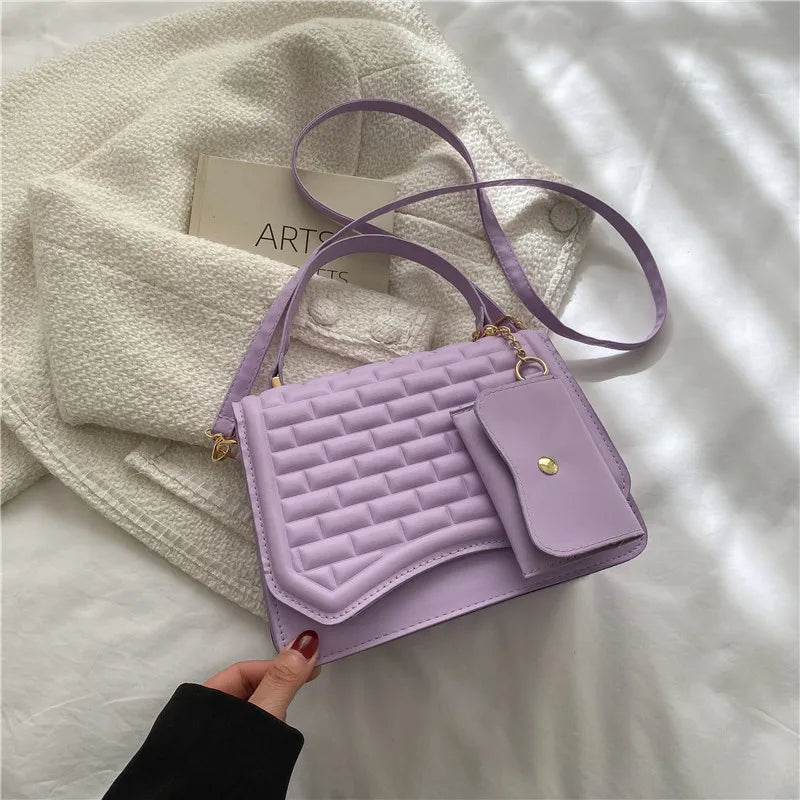 Spring Embossed Shoulder Bag Crossbody with Small Pocket