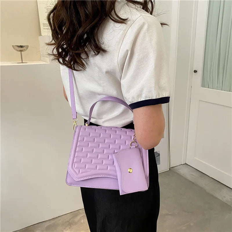 Spring Embossed Shoulder Bag Crossbody with Small Pocket