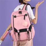 Large School Bags For Girl Ins Canvas Schoolbag Waterproof Student Travel Bag