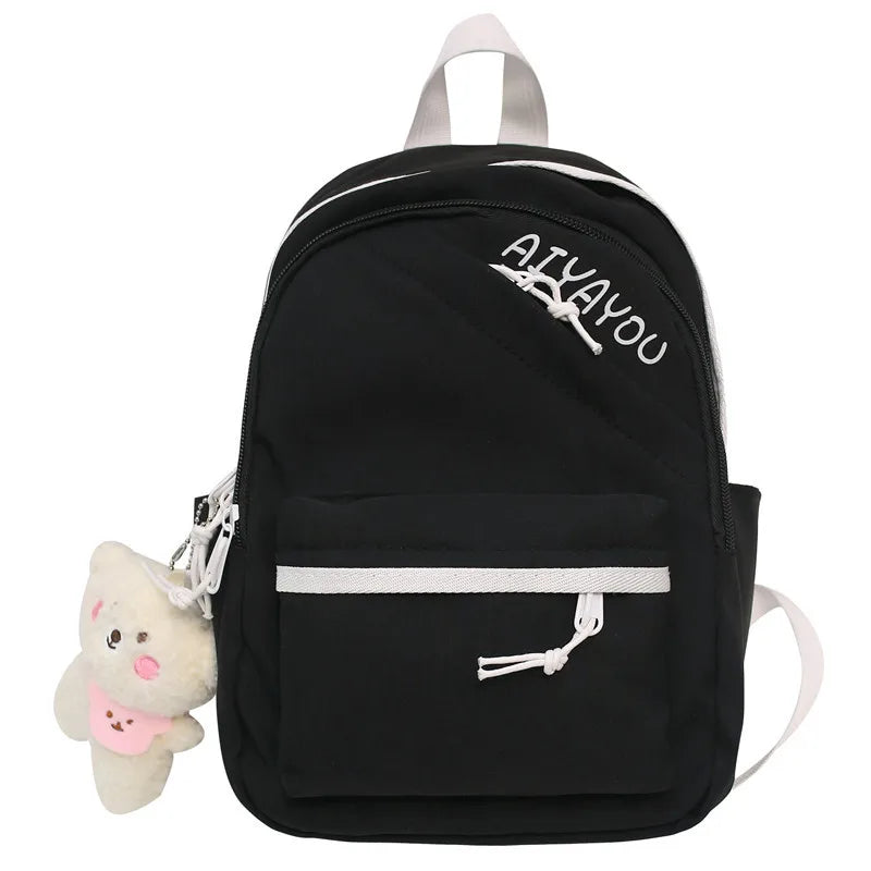 Women's Letter Junior High School Backpack Large Capacity