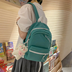 Women's Letter Junior High School Backpack Large Capacity