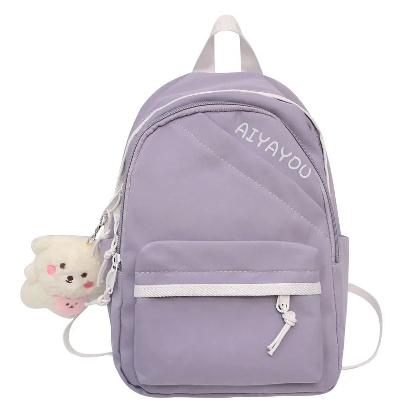 Women's Letter Junior High School Backpack Large Capacity