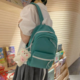 Women's Letter Junior High School Backpack Large Capacity