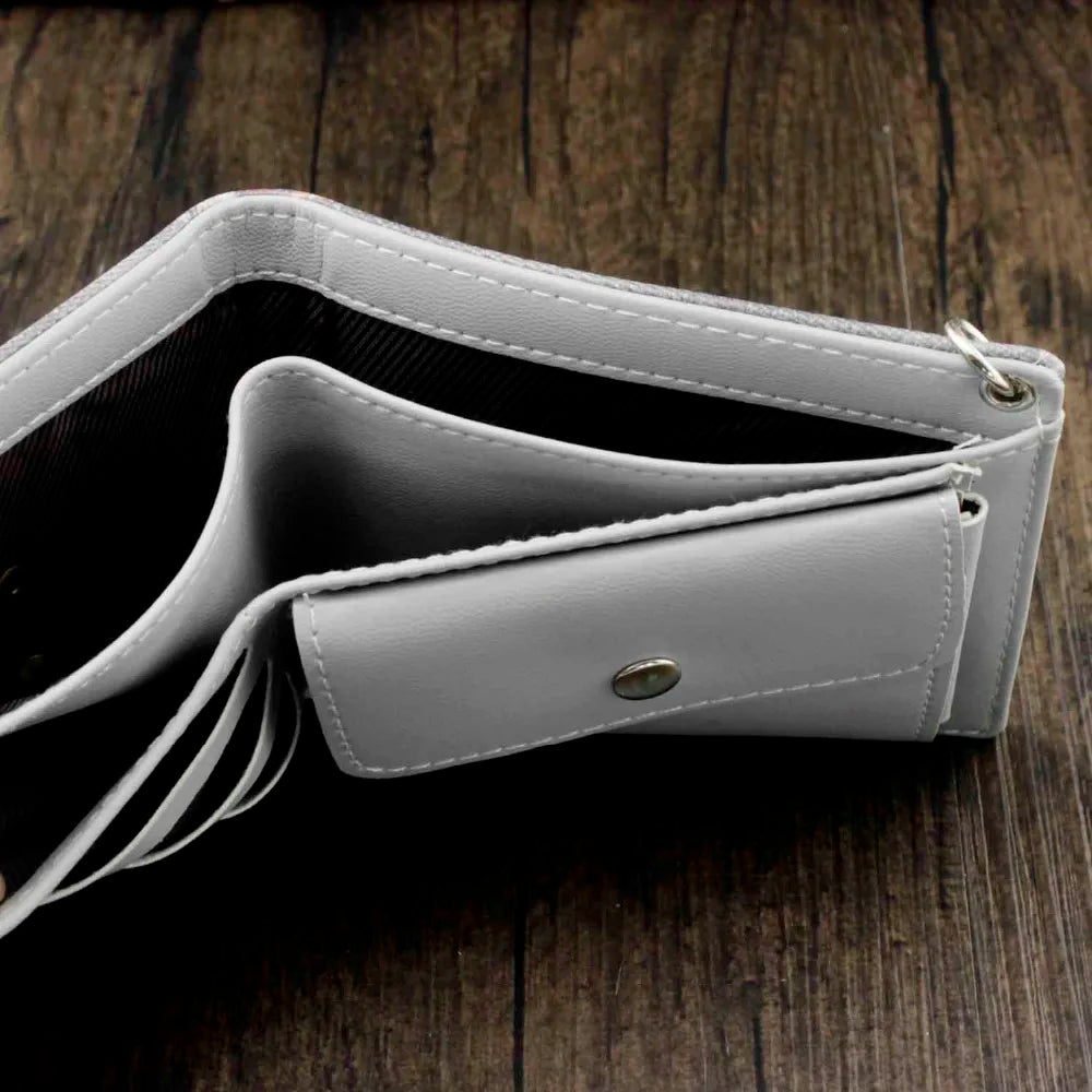 Boys Man Casual Wallet Coins Purse with Chain