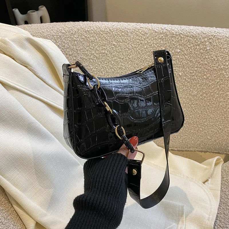 Animals Print Shoulder Bag Pu Leather Small Handbags Casual Chain Ladies Crossbo