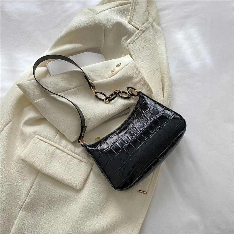 Animals Print Shoulder Bag Pu Leather Small Handbags Casual Chain Ladies Crossbo