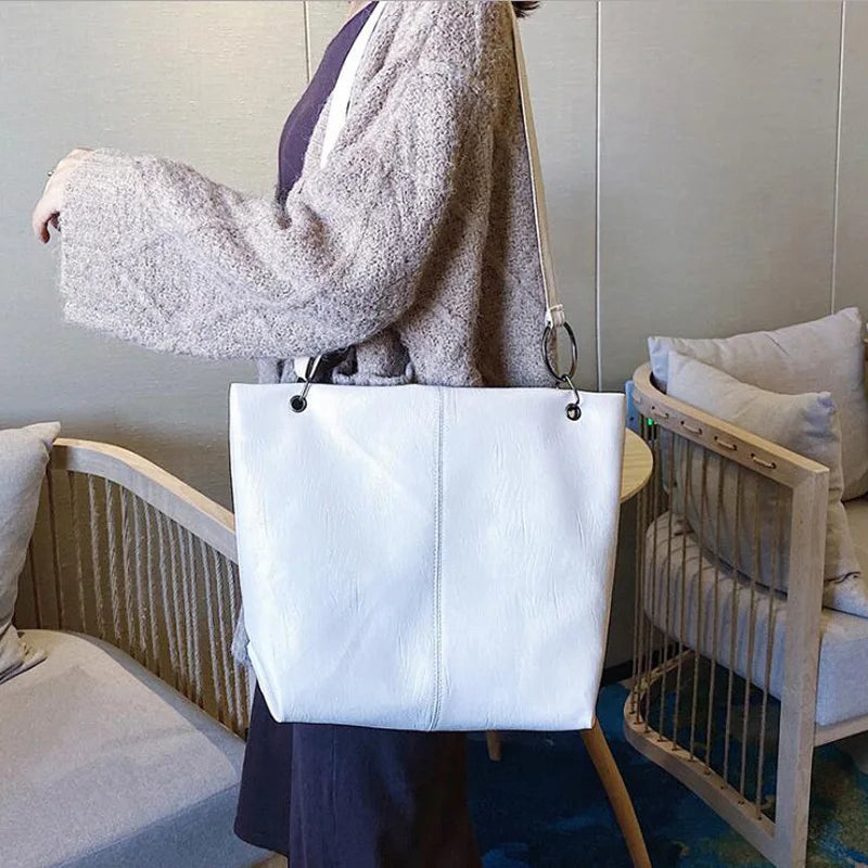 Women Handbag Big Capacity Tote Soft PU Leather Shoulder Bags Ladies sac