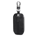 Leather Car Key Case Lychee Pattern Waterproof Zipper Universal Cover