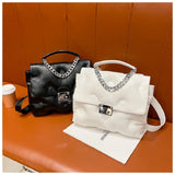 Retro Quilted Shoulder Bag Space Pad Cotton Soft Side Female