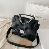 Retro Quilted Shoulder Bag Space Pad Cotton Soft Side Female