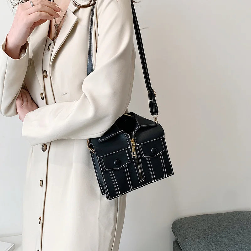 Women's Wide Strap Crossbody Shoulder Bag Soft Small Handbag B287