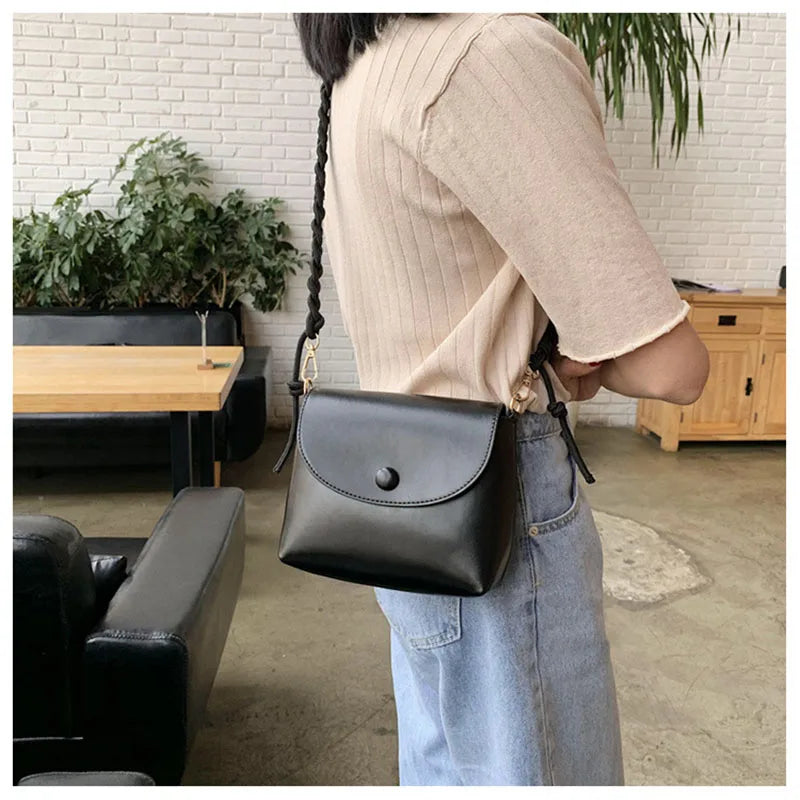 Braided Shoulder Strap Small Square Bag