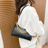 Thick Chain Handbag Shoulder Bags PU Leather Crossbody Tote Purse