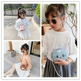 Cartoon Student Girl Cross-body Bag Heart Pattern Multifunctio...