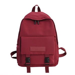Casual Backpack Shoulder Bag Solid SchoolBag for Teenage Girl Boy