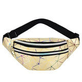 Geometric Waist Bag PU Laser Sport Shoulder Messenger Fanny Pack