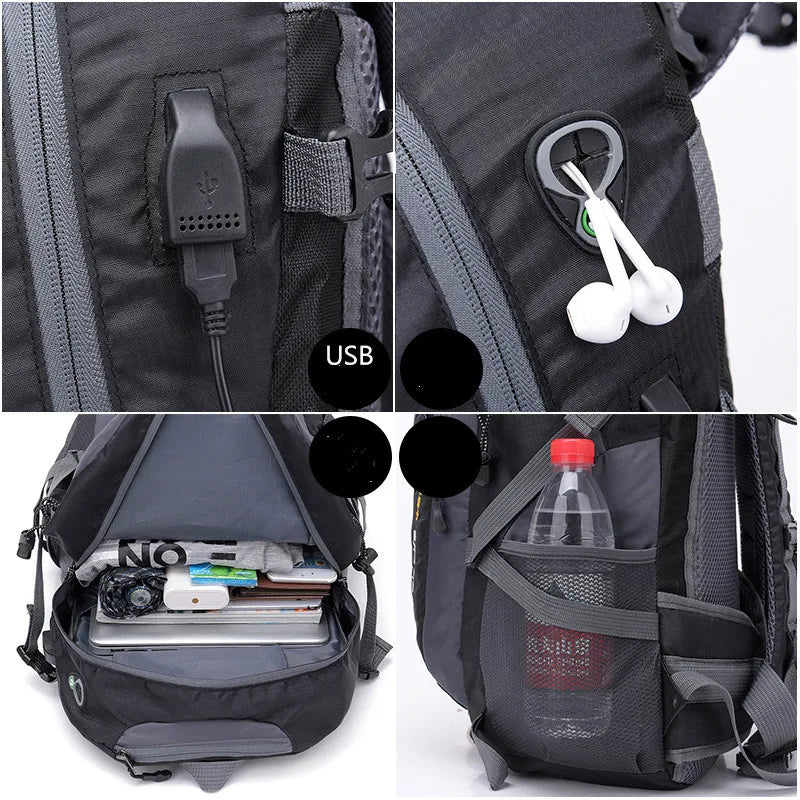 Large Capacity USB Charging Travel Backpack Waterproof Mountaineering Bag