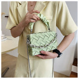 Versatile Chain Crossbody Pleated Handheld Bag Female