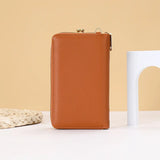 Leopard Print Color-block Mobile Phone Bag Large Capacity Messenger Purse