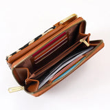 Leopard Print Color-block Mobile Phone Bag Large Capacity Messenger Purse