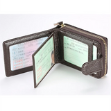 RFID Anti-theft Leather Zipper Organ Wallet