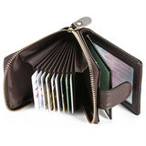 RFID Anti-theft Leather Zipper Organ Wallet