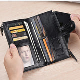 Men's Zipper Soft Wallet Multifunctional PU Waterproof Wallet