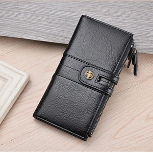 Men's Zipper Soft Wallet Multifunctional PU Waterproof Wallet