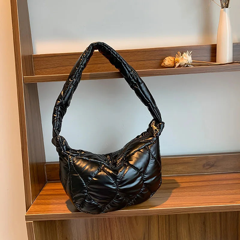 Winter Down Cotton Space Shoulder Bag for Women