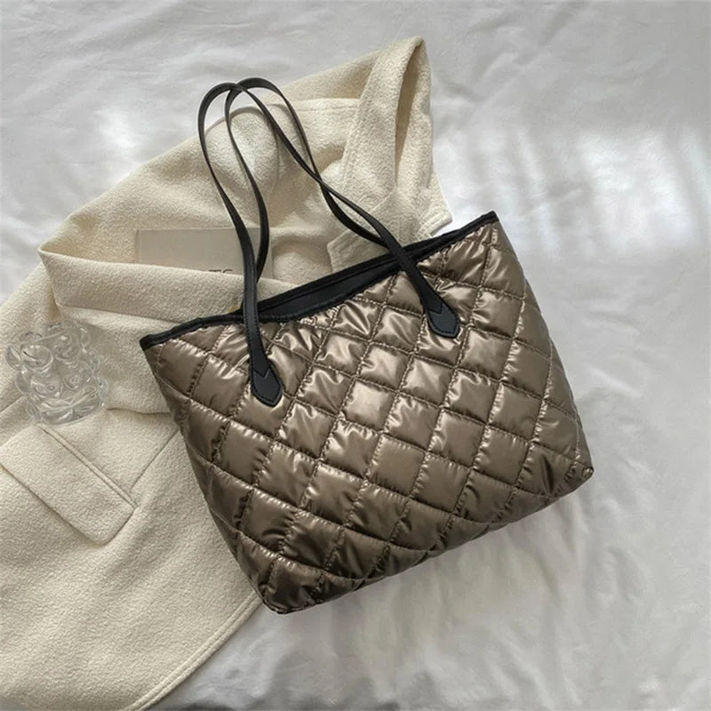 Winter Space Shoulder Bag Nylon Cotton Casual Tote Bags For Women