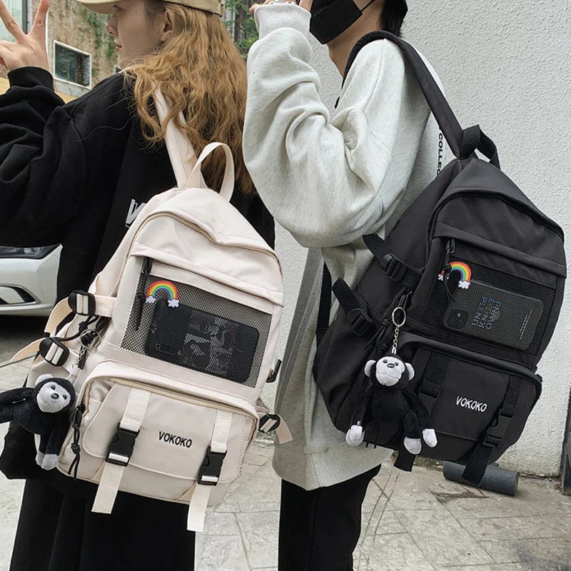 Waterproof Nylon Teenage Girls School Backpack
