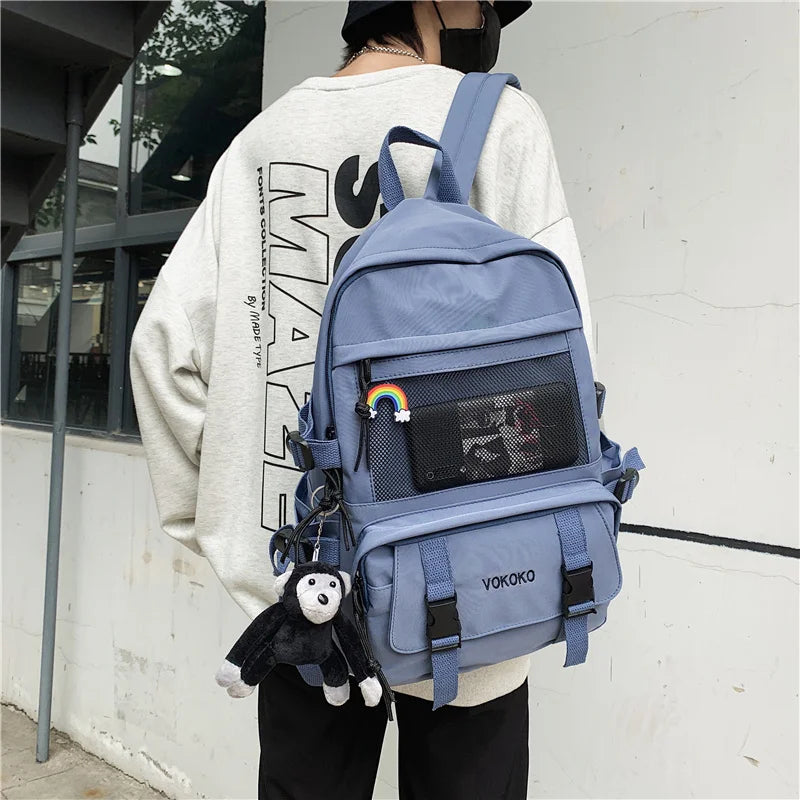 Waterproof Nylon Teenage Girls School Backpack
