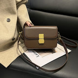 Cowhide Single Shoulder Bag Diagonal Span BOX Lock Small Square Bag