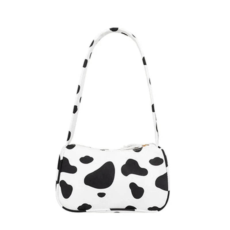 Vintage Animal Print Canvas Shoulder Bag