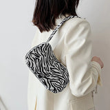 Vintage Animal Print Canvas Shoulder Bag