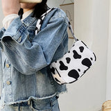 Vintage Animal Print Canvas Shoulder Bag