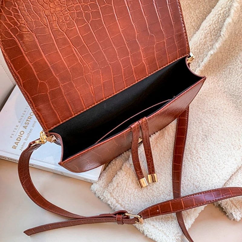 Crocodile PU Leather Crossbody Shoulder Bag Small Purse Messenger Shoulder Bags
