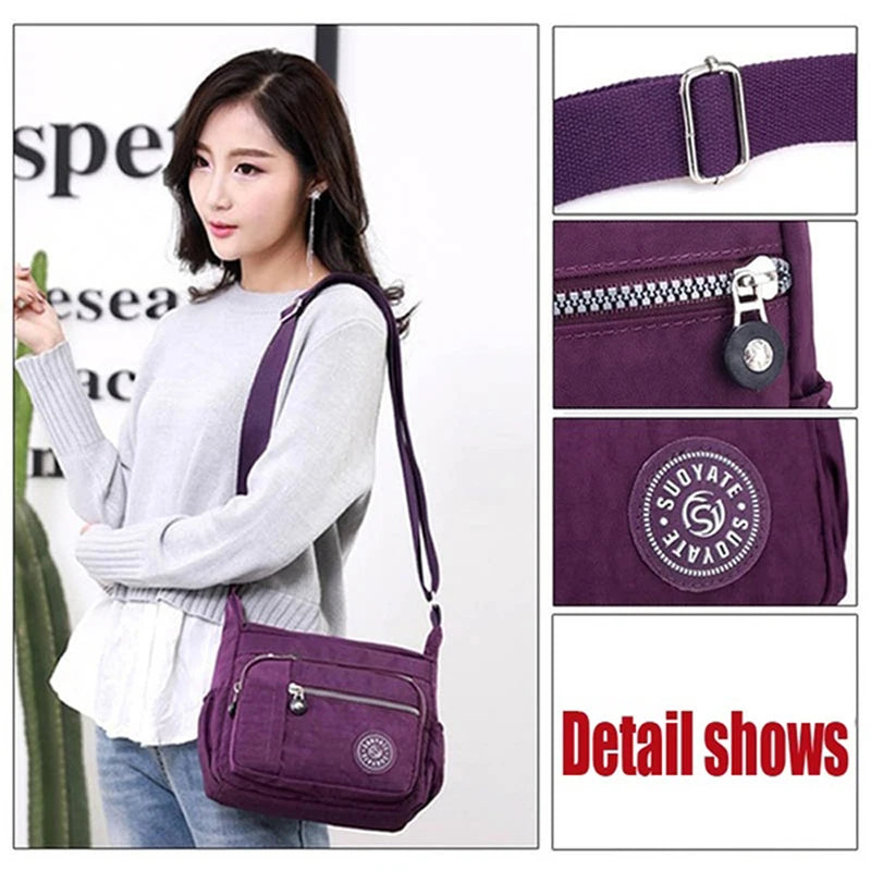 Casual Crossbody Shoulder Bag Nylon Waterproof Messenger Bag