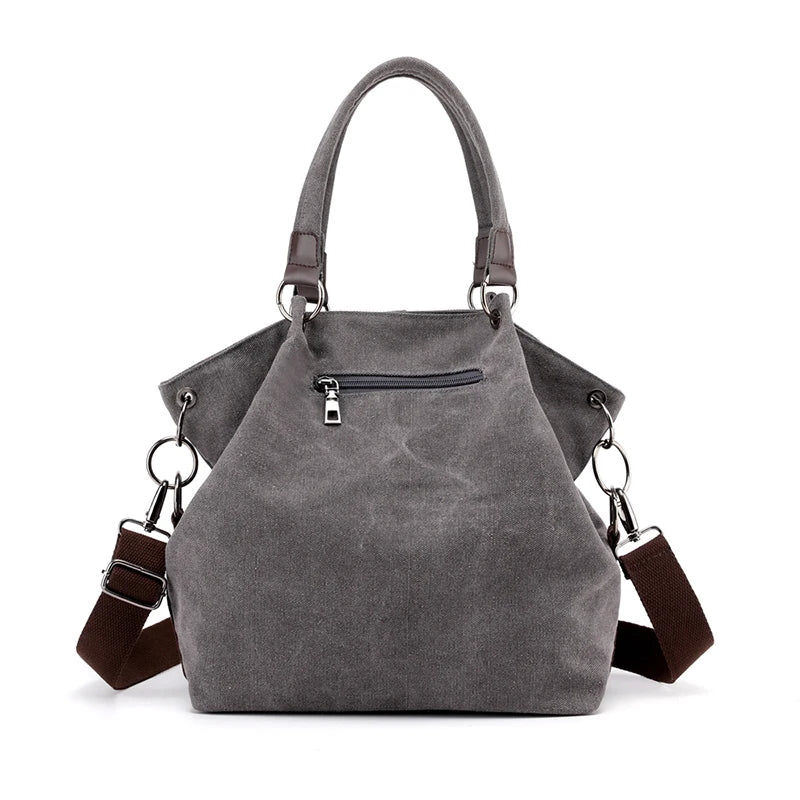 Casual Canvas Shoulder Bag Large Capacity Top-handle Bag