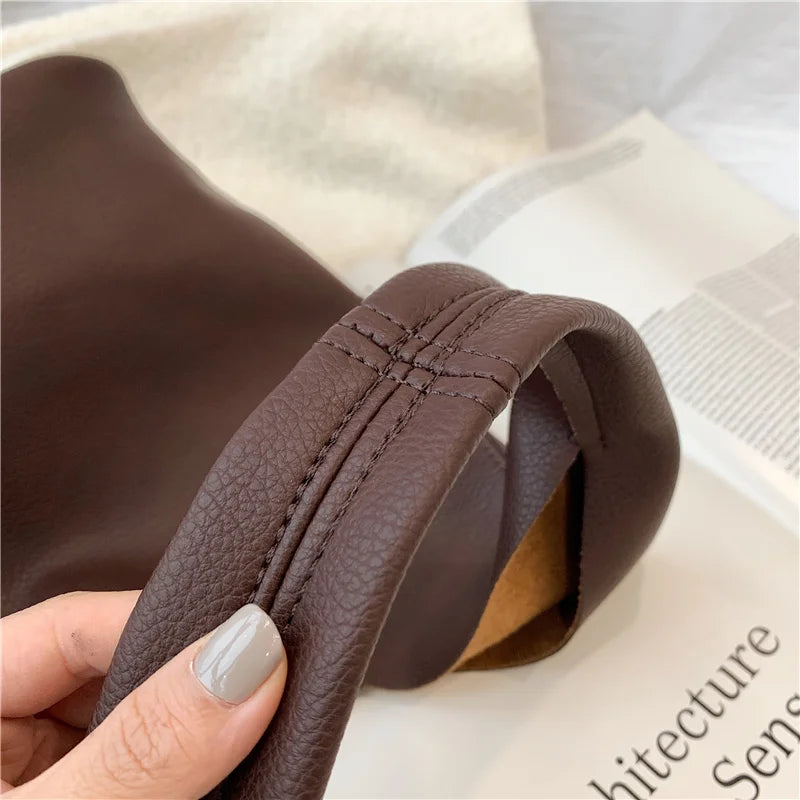 Women Leather Handbags Top-handle Bags Travel Large Casual Tote Female Shoulder