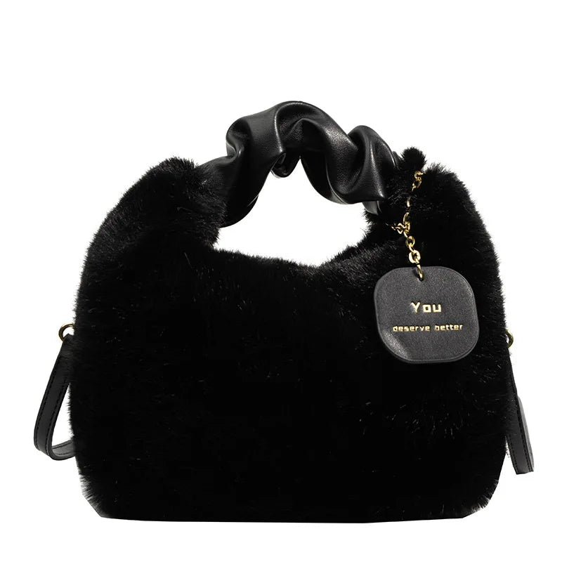 Fluffy Fur Shoulder Bag for Women Plush Handbag