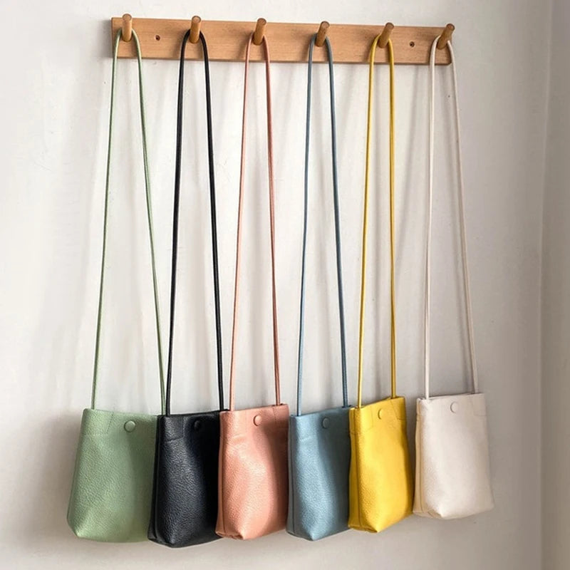 Women Pu Leather Handbags Female Bucket Crossbody Bags For Girl
