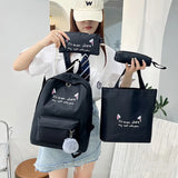Cat Ear Letter School Backpack for Teen Girls