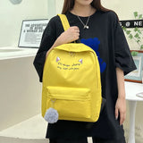 Cat Ear Letter School Backpack for Teen Girls
