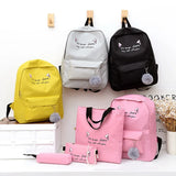 Cat Ear Letter School Backpack for Teen Girls