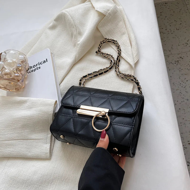 Casual Shoulder Bag with Chain Strap for Women