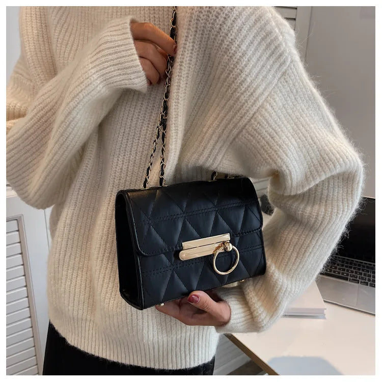 Casual Shoulder Bag with Chain Strap for Women